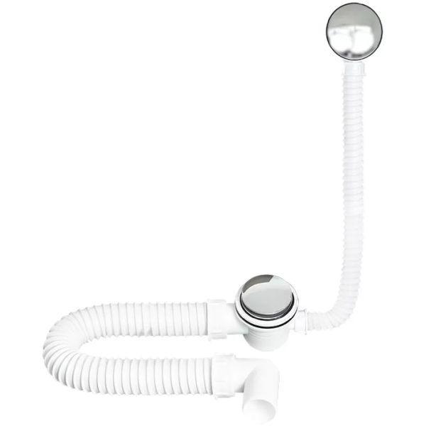 Texo Exclusive flexibilis kádszifon+túlf. alacsony 40mm fém leeresztővel S11454