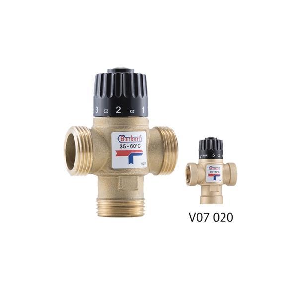 Barberi V07M250AB Termosztatikus 3 járatú keverőszelep réz 1 KM ('L'; kvs: 1,6; 35-60C)