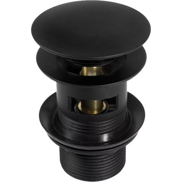 Deante klikk-klakk mosdóhoz, matt fekete kerek túlfolyós NHC_B10B