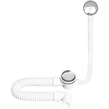 Texo Exclusive flexibilis kádszifon+túlf. alacsony 40mm fém leeresztővel S11454