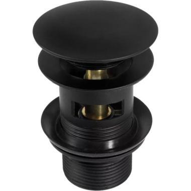 Deante klikk-klakk mosdóhoz, matt fekete kerek túlfolyós NHC_B10B